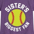 thumbnail image 3 of Instant Message - Biggest Fan Sister - Girls Fitted Short Sleeve Tee, 3 of 6