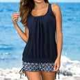 thumbnail image 1 of Mejor Belleza Mujer Traje de Baño de Moda Aumentar el tamaño 2 Piezas Tankini Tops de Bikini y Partes de Abajo Navy XL, 1 of 7