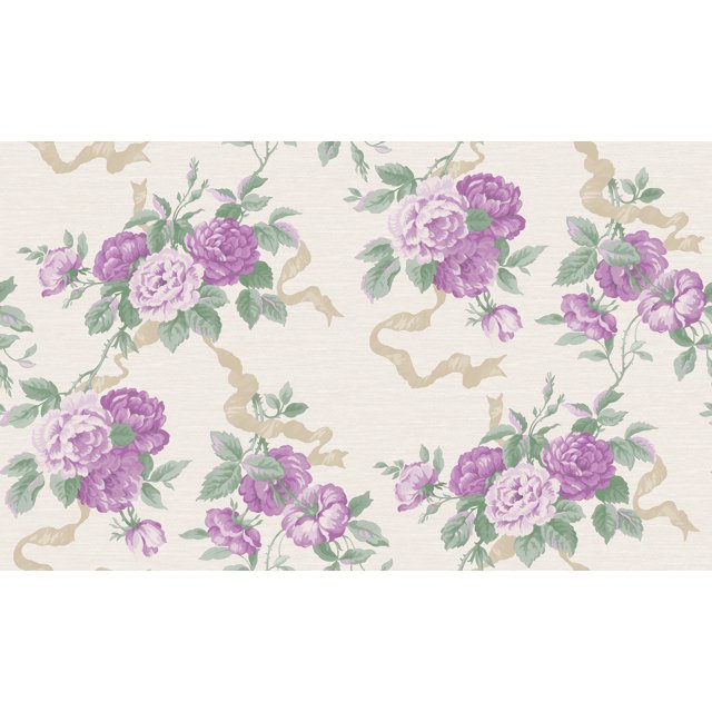 Goodwood - Rouleau de Papier Peint à la Crème Texturé Damassé Uni Floral