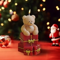 Taicans Adorable Bear Soy Christmas Candle with Gift Box,3.77in Tall,Cute Animal Decor,Perfect for Valentine's Day/Birthday Gifts,Home Decor,Eco - Friendly,Long Lasting Scent,Gift Box Included