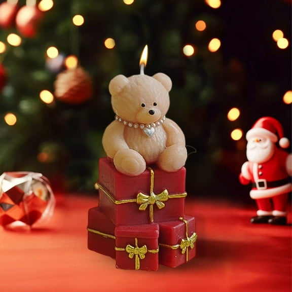 Luoshdecor Bear Scented Candle,Gift Box Christmas Surprise Candle for Holiday Gift,Party Decor 3.8 in