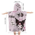 thumbnail image 2 of Kuromi And My Melody Kids Beach Towels with Hood Soft Quick Dry Absorbent Hooded Towels Bath Robe for Swim Pool Bath Poncho Towels, 2 of 7