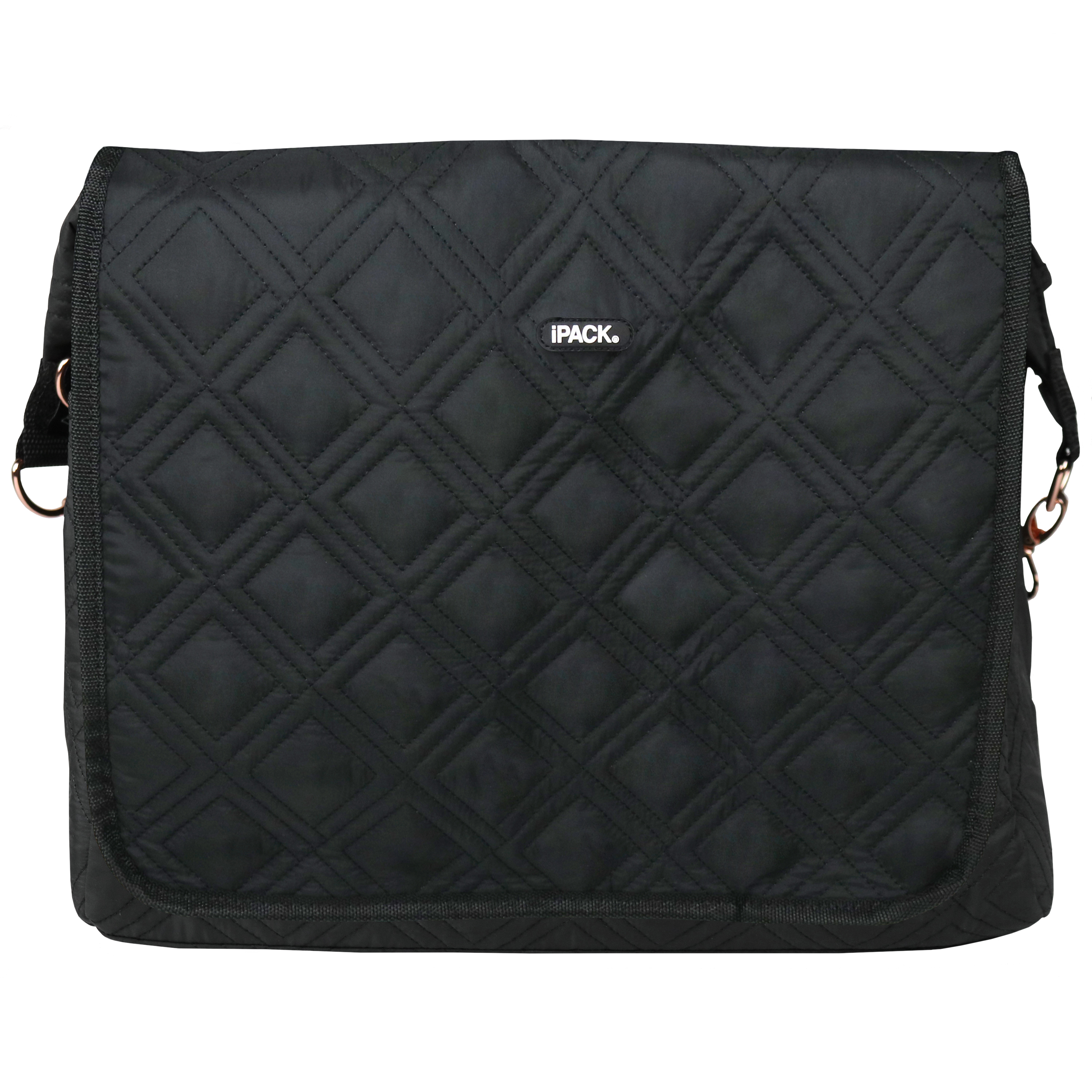 iPack Baby Black Quilted Diaper Bag with Changing Pad Walmart