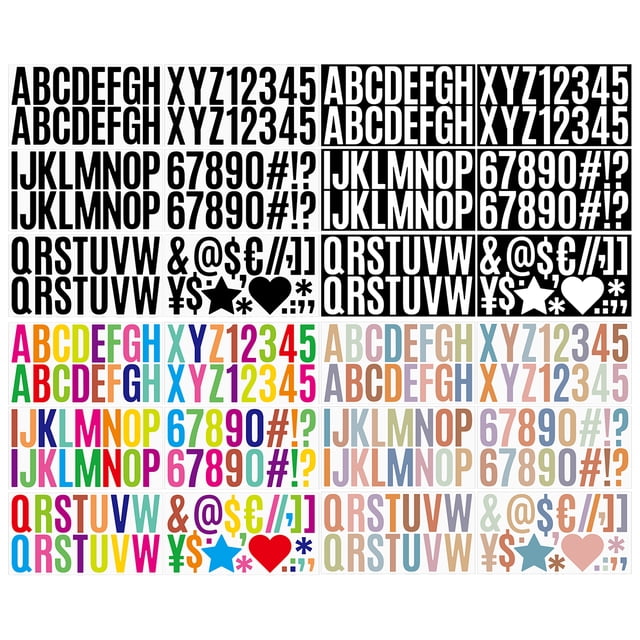 24 hojas de pegatinas del alfabeto, pegatinas de letras de 2,5 pulgadas, pegatinas de letras autoadhesivas para el aula, buzón, tablón de anuncios, decoración de la puerta de la ventana del hogar