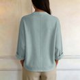 thumbnail image 6 of Yyeselk Women's 3/4 Sleeve Cotton Linen Cardigan Button Down Open Front Lightweight Casual Baggy Cardigans Gray XXL, 6 of 7