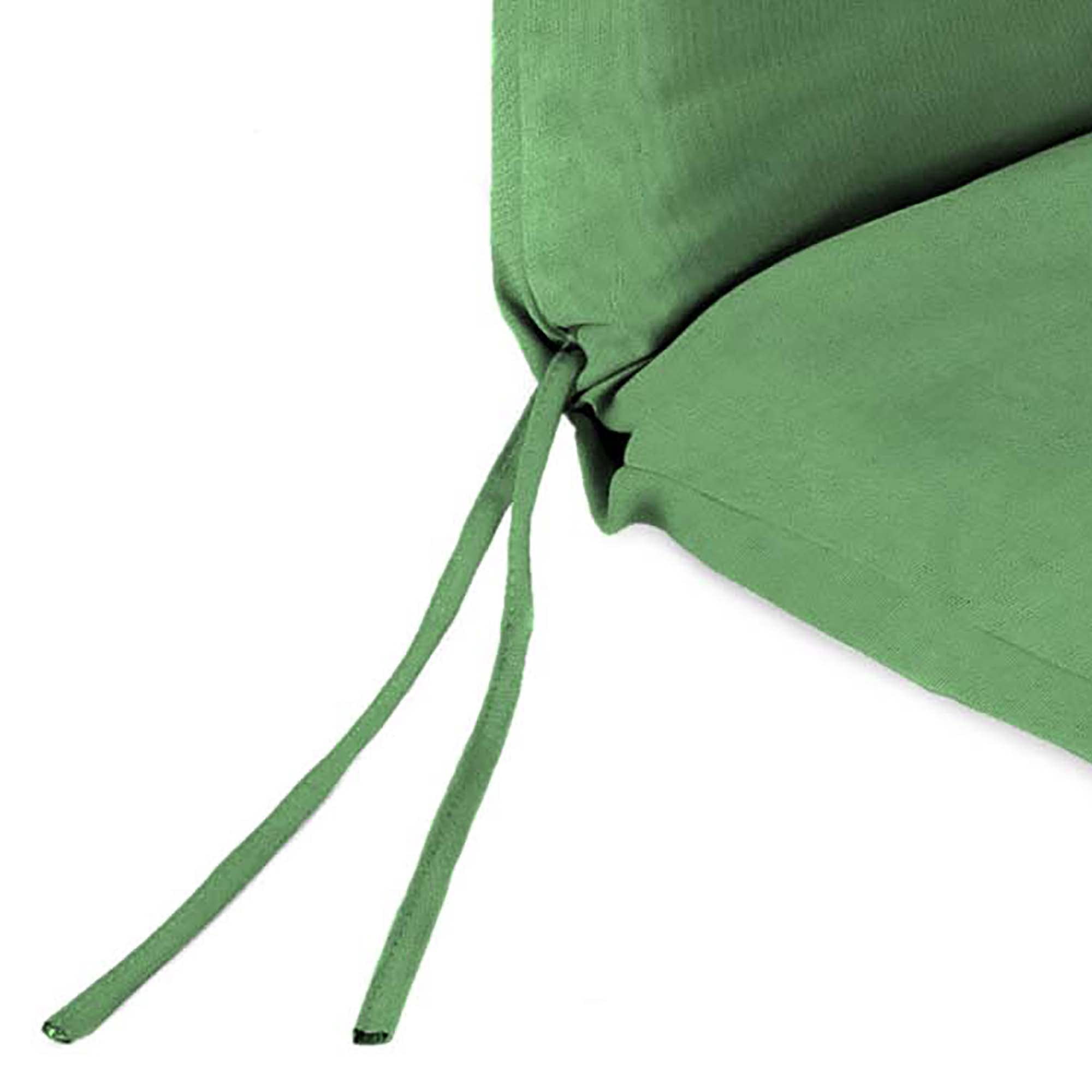 Jordan Manufacturing 45.5" x 23" Canvas Cucumber Green Solid Rectangular Outdoor Chair Cushion with Ties