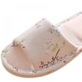 thumbnail image 3 of Women's Soft Slippers Open Toe Cotton Memory Foam Slip-on Home Shoes Linen House Slippers Use for Indoor Outdoor, 3 of 5