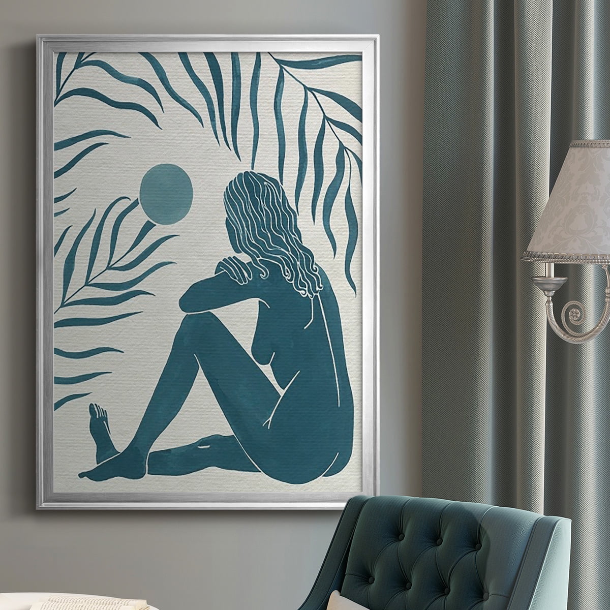 Moon Gazer II Premium Framed Print, in Gold, Black, or Silver - Ready to Hang