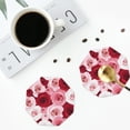 thumbnail image 4 of Naloa Rose Leather Coasters for Drinks, Durable Drink Coasters 4 Set for Tabletop Protection, Luxurious Home Décor and Housewarming Gift ( {designName})Octagon, 4 of 6
