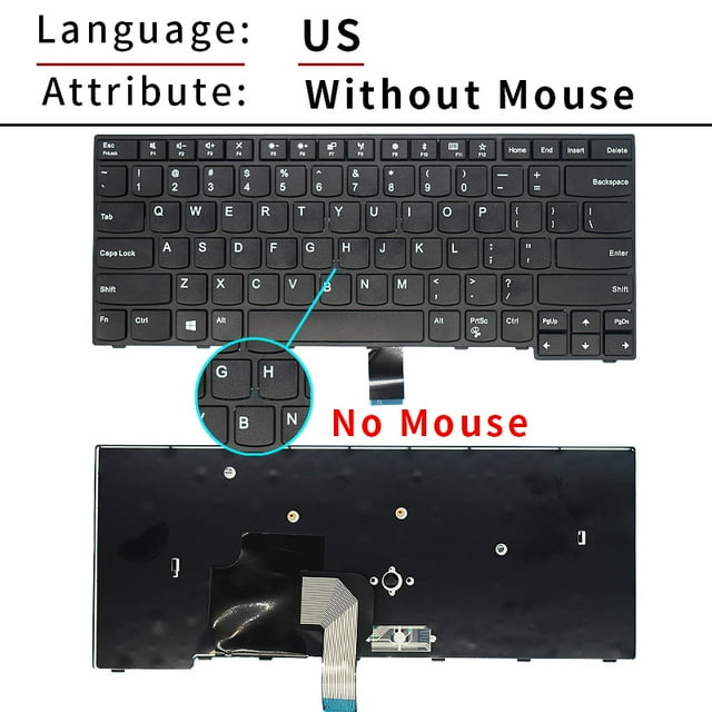 New US/RU Keyboard For Lenovo Thinkpad E470 E470C E475 Laptop With Point Russian US Without Mouse