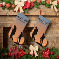 thumbnail image 6 of Wukai Anzac Day Print Christmas Stockings 18" Christmas Stocking Snowman Burlap Plaid Xmas Stocking Holiday Christmas Decoration Gifts for Family Kids, 6 of 7
