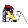 Lifetime Kid's Big Stuff Metal Swing Set with Slide, Clubhouse and Climbing Wall (90137)