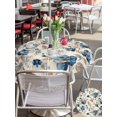 thumbnail image 5 of Outdoor Tablecloth with Umbrella Hole for Patio/Picnic/Party/Camping, Blue Flowers Waterproof Table Cloth Round Cover Washable, Spring Floral Brown Leaves Botanical Retro Beige (Dia 54"), 5 of 9