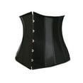 thumbnail image 2 of Women Steampunk Gothic Boned Satin Waist Trainer Corset Underbust Bustier Waist Cincher Body Shaper, 2 of 4