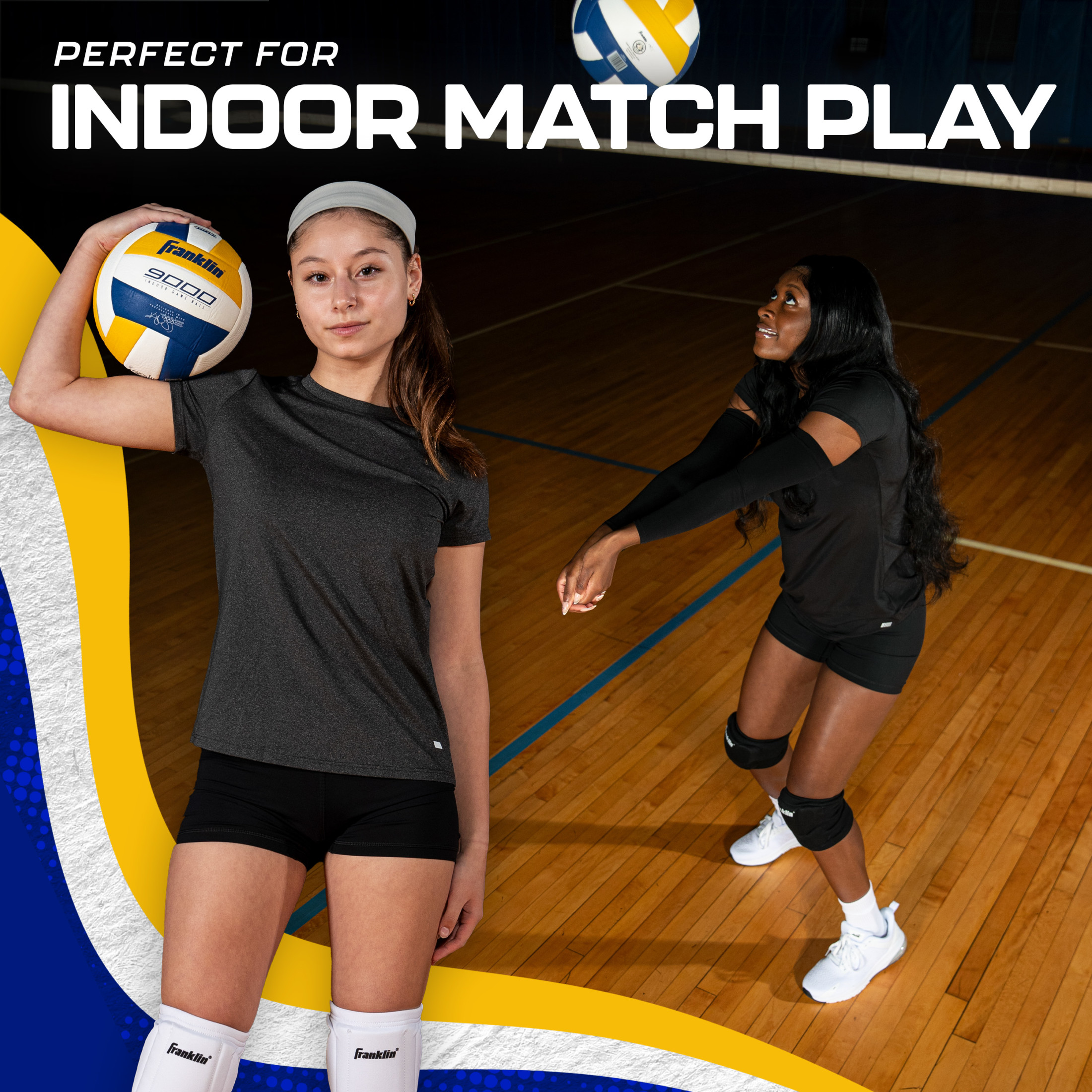 Franklin Sports Indoor Game Volleyball - Premium 9000 Official Size  - Competition - Pump and Needle