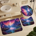 thumbnail image 6 of 4 Pieces Fantasy Space Dream Shower Curtain Set Magical Mountains Modern Bathroom Decor Sets with Rugs Bathroom Accessories Set Bathroom Curtain Shower Set with 12 Hooks, 6 of 8