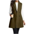 thumbnail image 2 of 2025 Trendy Long Vest for Women Sleeveless Tweed Blazer Fall Jackets Cardigan Outerwear Double Breasted Trench Coats, 2 of 7