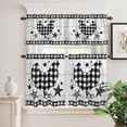 thumbnail image 2 of 3 Piece Kitchen Curtains and Valances Set Chicken Hen Cafe Curtains 36 Inch Length Rooster Animals Farmhouse Plaid Country White Wooden Valance & Tier Curtain for Living Room 54"x18"+27"x36"*2, 2 of 6