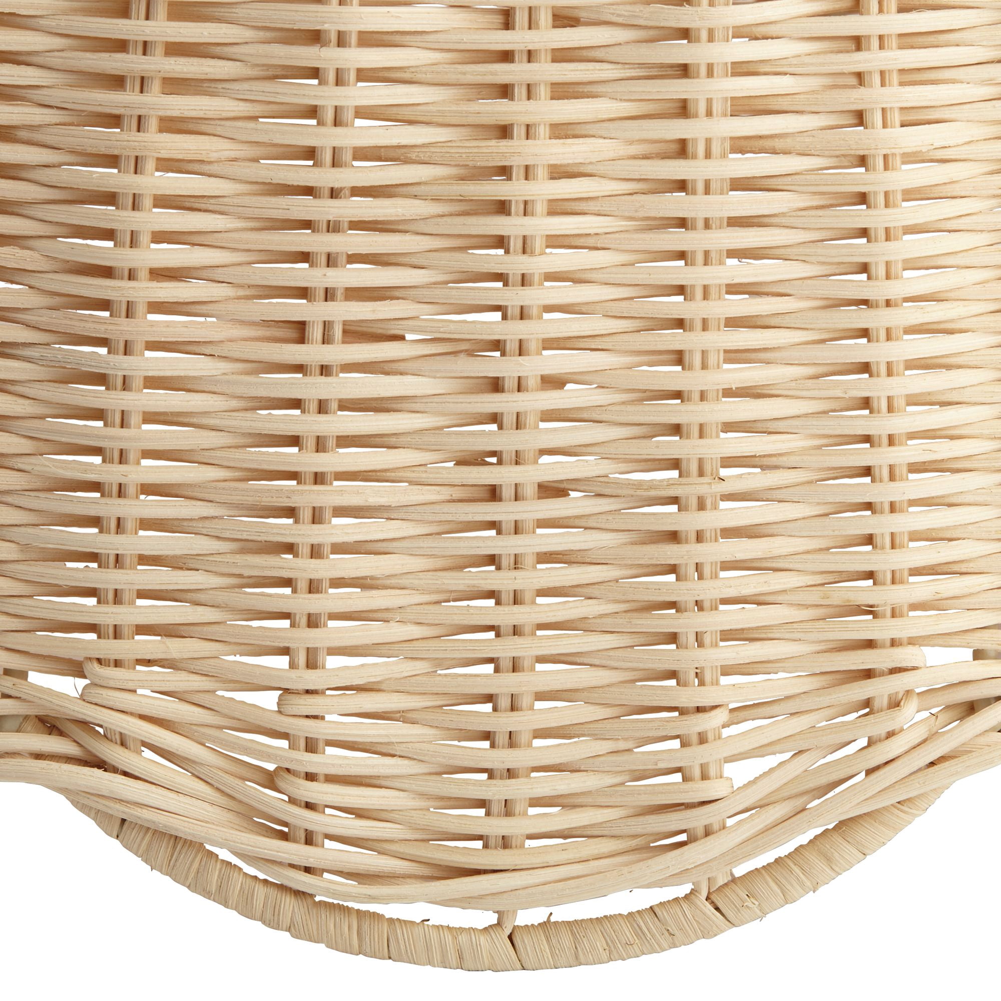 Springcrest 13" Top x 15 1/2" Bottom x 11 3/4" H x 11 3/4" Slant Lamp Shade Replacement Drum Unbleached Rattan Spider Harp Finial