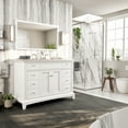 thumbnail image 3 of Eviva Elite Stamford 42"W x 22"D White Bathroom Vanity with Double Ogee Edge White Quartz Vanity Top and Oval Undermount Sink, 3 of 7