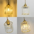 thumbnail image 2 of KAYYELAMP H-Type Track Lamp Crystal Lampshade Brass Finish Base Adjusted Cord Modern Track Pendant Light for Island Kitchen Dining Table Loft(No Bulb, Track), 2 of 7