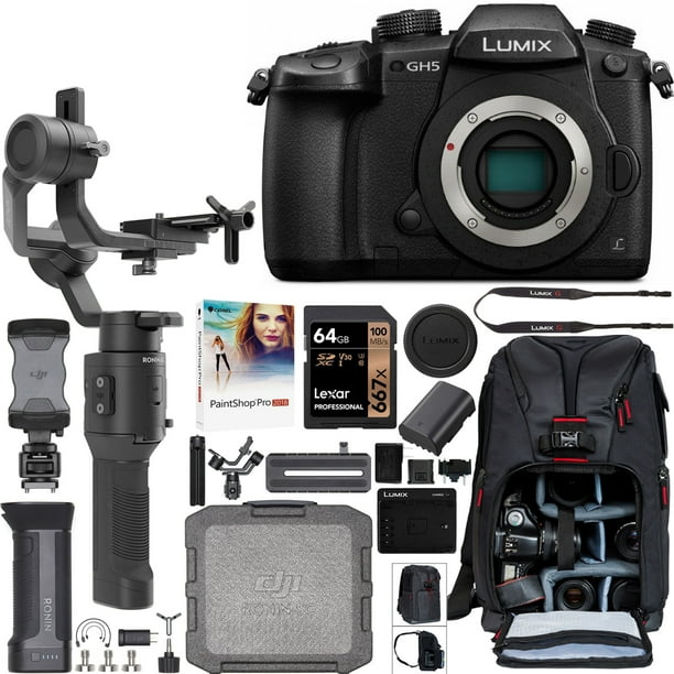 Creatie Verenigde Staten van Amerika Madeliefje Panasonic LUMIX GH5 Mirrorless 4K Camera Body DC-GH5 Filmmaker's Kit with DJI Ronin-SC 3-Axis Handheld Gimbal Stabilizer Bundle + Deco Photo Backpack Case + 64GB Card + Corel Paintshop Pro Software - Creatie Verenigde Staten van Amerika Madeliefje Panasonic LUMIX GH5 Mirrorless 4K Camera Body DC-GH5 Filmmaker's Kit with DJI Ronin-SC 3-Axis Handheld Gimbal Stabilizer Bundle + Deco Photo Backpack Case + 64GB Card + Corel Paintshop Pro Software -