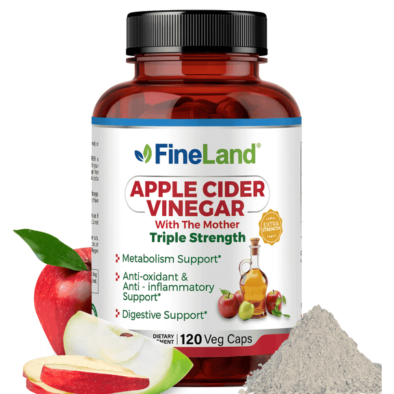 Fineland Vitamins Apple Cider Vinegar with the Mother, 120 Veg Caps