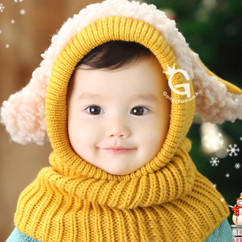 Knitted Baby Boys Girls Scarf Warm Autumn Winter Toddler Scarves Cotton Yellow Knitted Baby Boys Girls Scarf Warm Autumn Winter Toddler Scarves Cotton Yellow
