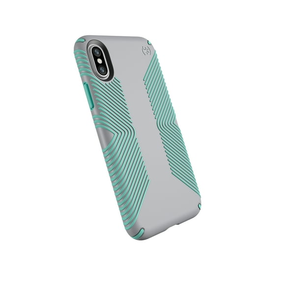 Speck Presidio Grip for iPhone X, Dolphin Grey/Aloe Green