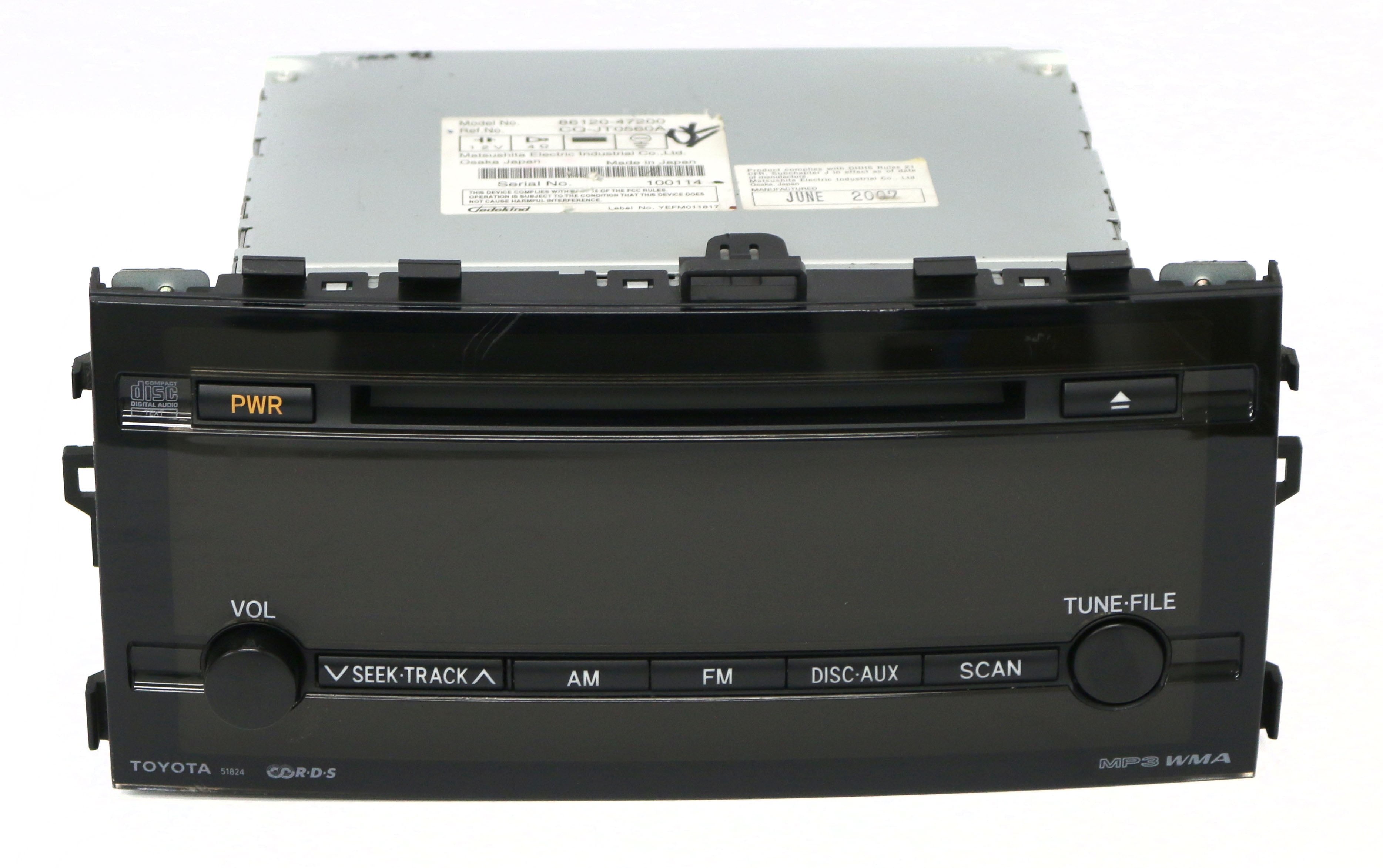 Restored 2006-09 Toyota Prius AM FM Radio mp3 CD Player Part Number 86120-47200 FN 51824 (Refurbished)