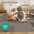 thumbnail image 4 of ODIKA 9'x12' Gray Charcoal Geometric Blocks Washable Area Rug Modern Abstract Pattern with Accents Non-Shedding, Easy Care for Master Suite, California King, Under Bed, 4 of 7
