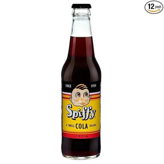 Glass Bottle Iconic Old-Time Brand Soda 12 oz 12 Pack Bundled by Louisiana Pantry (Spiffy Cola)