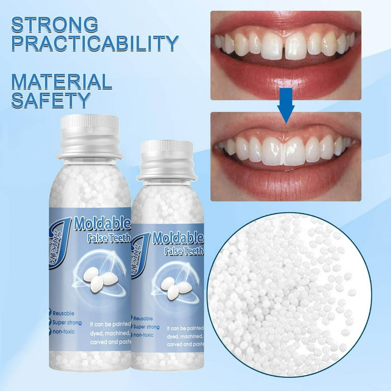 KUNyu 10ml/20ml/30ml False Teeth Gel Moldable Temperature Resistance DIY  Filling Missing Broken Tooth Repair Beads for Adult