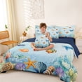 thumbnail image 3 of Erosebridal Fish Shark Kids Twin Bedding Sets 7-Piece, Blue Underwater World Bedding Comforter Set, 3 of 7