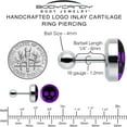 thumbnail image 6 of Body Candy 16G Womens 6mm 316L Stainless Steel Purple Simple Skull Mens Cartilage Earring Helix Tragus Jewelry 1/4", 6 of 8