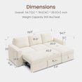 thumbnail image 3 of Marrber 78” Oversized Modern Plush Corduroy L-Shaped Modular 4-Seater Pull-Out Sectional Sleeper Sofa Bed with Hidden Storage for Living Room and Apartment, White, 3 of 7