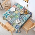 thumbnail image 2 of Multicolor Ethnic Geometric Patchwork Pattern Square Tablecloth,Waterproof Square Table Cover,Wipeable Spillproof Washable Table Cover for Home Kitchen Party Decor 52"x52"(132x132cm), 2 of 6