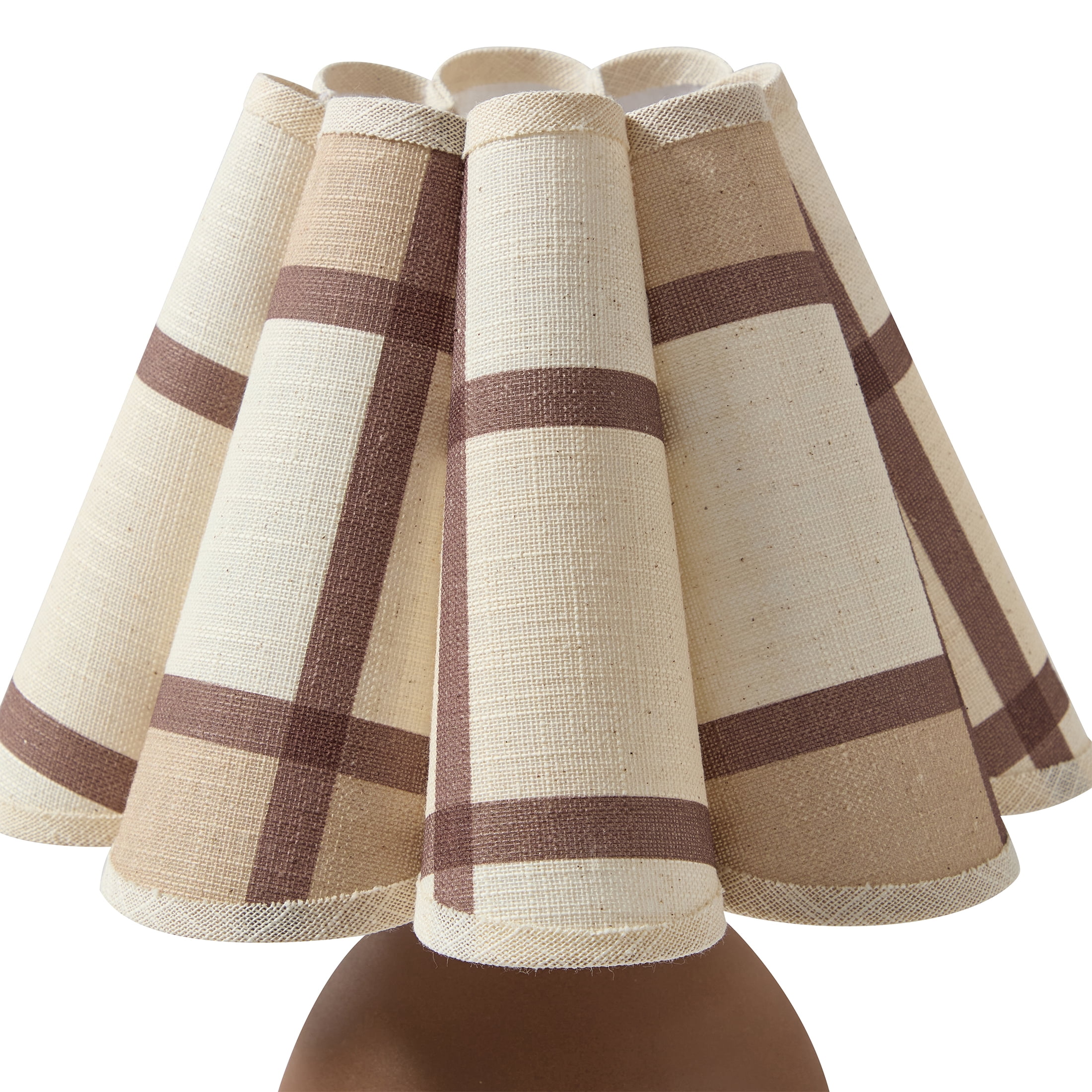 Home Decor Collection 12.5" Brown Plaid Shade Table Lamp