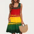 thumbnail image 4 of Vestido Casual de las Mujeres sin Mangas en Gradiente Cuello de Tripulación, Vestido Ligero de Primavera Y Verano de Poliéster, 4 of 6