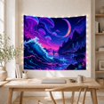 thumbnail image 5 of Ocean Waves Fantastical with Boundary Between Cosmic Foreground, Mystical Fantasy for Space Lovers, Galaxy Room Decor, Housewarming Gift, Tapestry Wall Hanging for Bedroom and Dorm, 5 of 7
