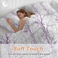 thumbnail image 4 of 3 Piece Purple Grey Branch Duvet Cover Set Queen Size,Microfiber Comforter/Quilt Cover with Corner Ties and 2 Pillowcases,Spring Summer Pastoral Botanical All Season Soft Bedding with Zipper Closure, 4 of 8