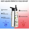 thumbnail image 4 of 32oz Western Stainless Insulated Aater Water Bottle with Straw,Western Cow Skull Gym Hiking Sports Coffee Mug Cup Water Bottles,Western Cow Skull Cowboy Copper Cowgirl Decor Stuff Accessories, 4 of 6