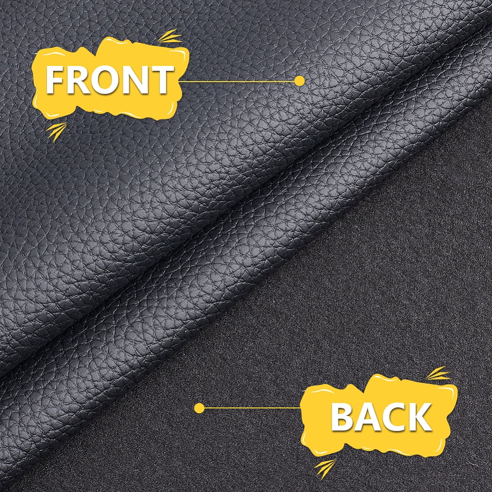 1 Yard Lichee Pattern PVC Leather Fabric for DIY Bag Clothing Accessories Black 1400x1mm
