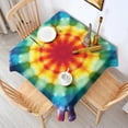 thumbnail image 2 of Tie Dye Soft Petal Ring Pattern Square Tablecloth,Waterproof Square Table Cover,Wipeable Spillproof Washable Table Cover for Home Kitchen Party Decor 60"x60"(152x152cm), 2 of 6