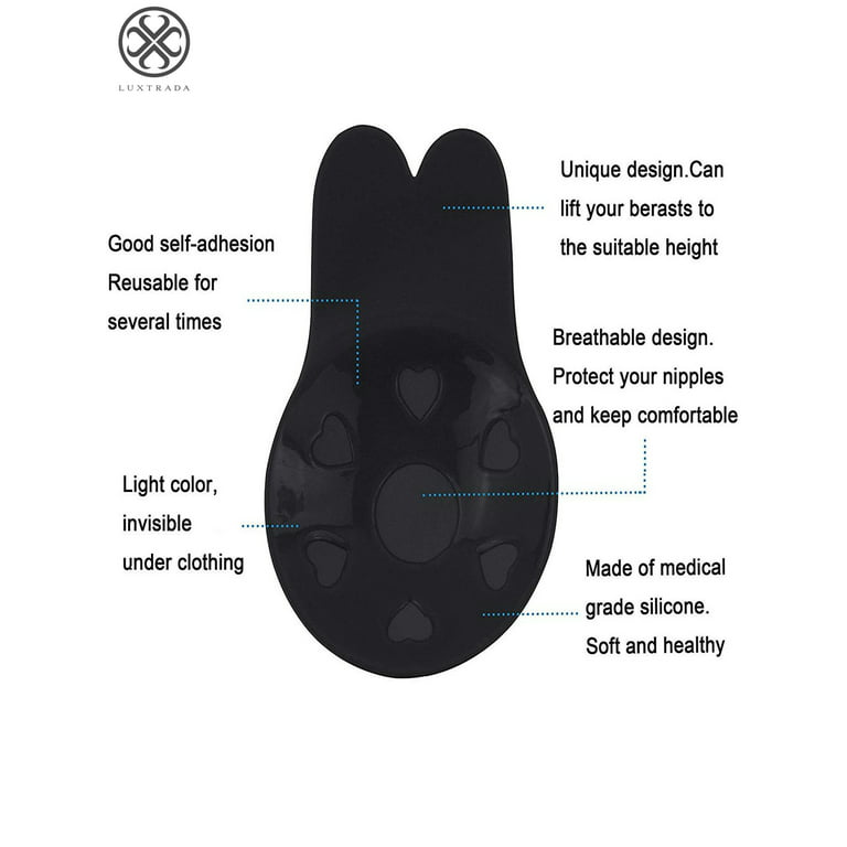 Luxtrada 2 Pairs Rabbit Ear Self Adhesive Invisible Bra Breast