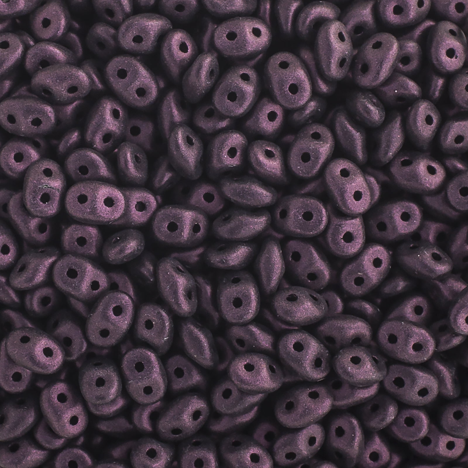 John Bead 100g Czech Glass Superduo 2-Hole Beads 2.5x5mm Jet Metallic Suede Dark Plum