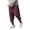 A-Red298, variant on XIAONU Mens Cotton Linen Jogger Pants Loose-Fit Capri Workout Pants Elastic Waist Breathable Casual Pants
