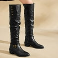 thumbnail image 5 of Viluyesy Womens Flodover Boots, Faux PU Leather Ponint Toe Chunky Heels Over-Knee Slouch Tall Boots Black US9, 5 of 9
