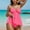Hot Pink, variant on Hvot&aat Women's Textured Bikinis Two Piece Tummy Control Flowy Halter Swimwear Cut Out Backless Bathing Suits