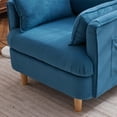 thumbnail image 2 of 29.5 "W Modern Fabric Decorative Chair Armchair Upholstered Reading Chair Single Sofa Casual Club Chair with Solid Wooden Feet and 2 Pillow, for living room, bedroom, bed room, office, corduroy fabric, 2 of 7